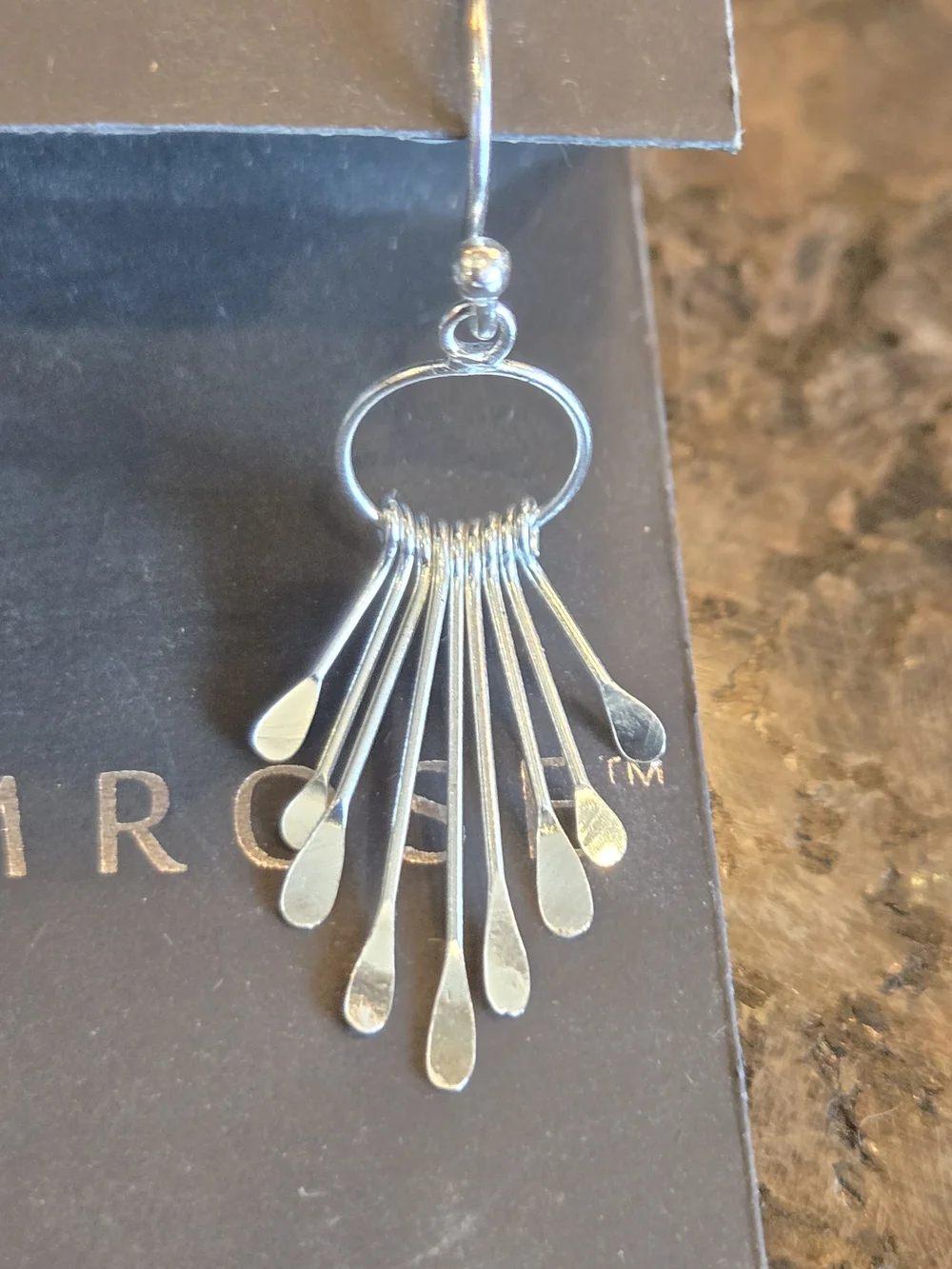 Primrose Sterling Silver Fan Drop Earrings - Silver - Picture 6 of 6